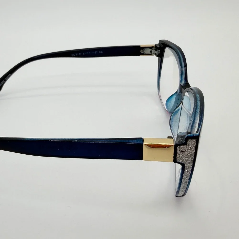 OCCI CHIARI Italy Design OC5117 Eyeglass Frames Blue Purple Glitter Temple 54-17